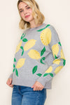 Lemon Pattern Sweater - Blush & Cactus