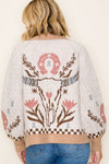 Saddle Blossom Sweater - Blush & Cactus