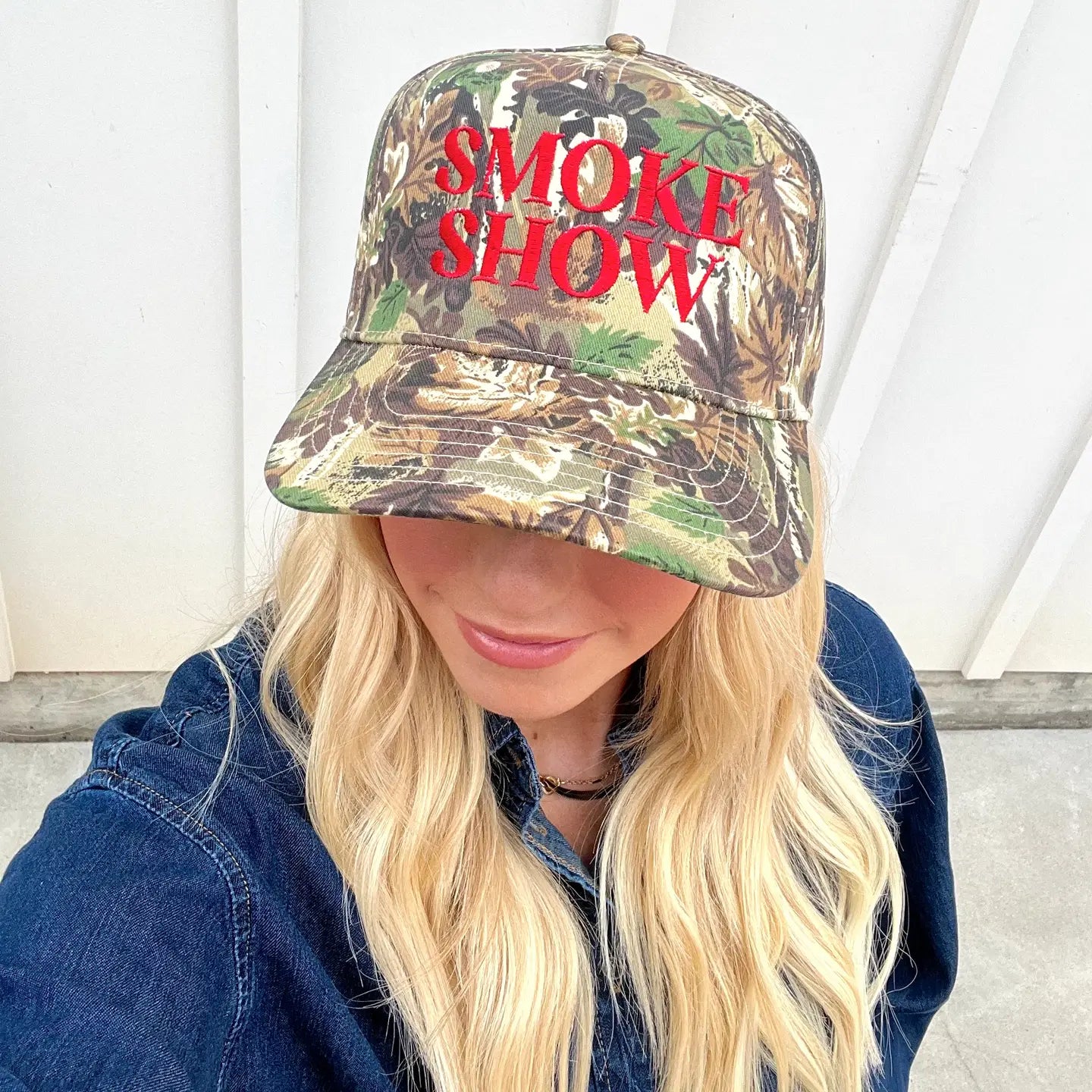 Camo Smoke Show- Embroidered Hat