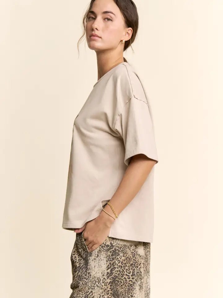 BLOSSOM - CROWNED Kitty Printed Top - Blush & Cactus