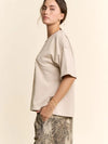BLOSSOM - CROWNED Kitty Printed Top - Blush & Cactus