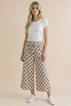 Plus Elastic Waist Polka Dot Pants - Blush & Cactus