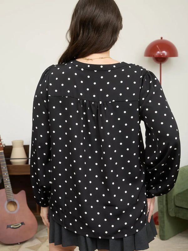 Polka Dot Perfection Top - Curvy Size - Blush & Cactus