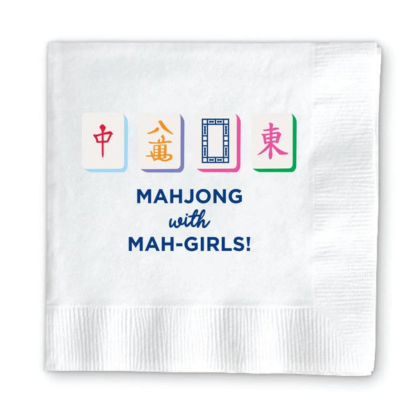 Mahjong Cocktail Napkins - Blush & Cactus