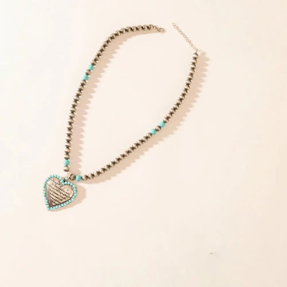 Heart of the Frontier Necklace in Storm Oasis - Blush & Cactus