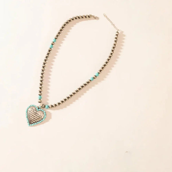 Heart of the Frontier Necklace in Storm Oasis - Blush & Cactus