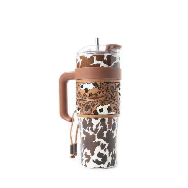 Wide Wyoming Tumbler in Brown and White - Blush & Cactus