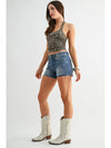 Mica Studded Mid-Rise Shorts - Blush & Cactus
