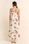 Printed French Terry Bra Straps Midi Dress - Blush & Cactus