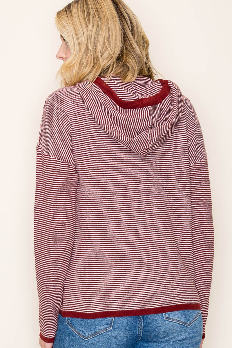 Waffle Textrued Striped Pullover