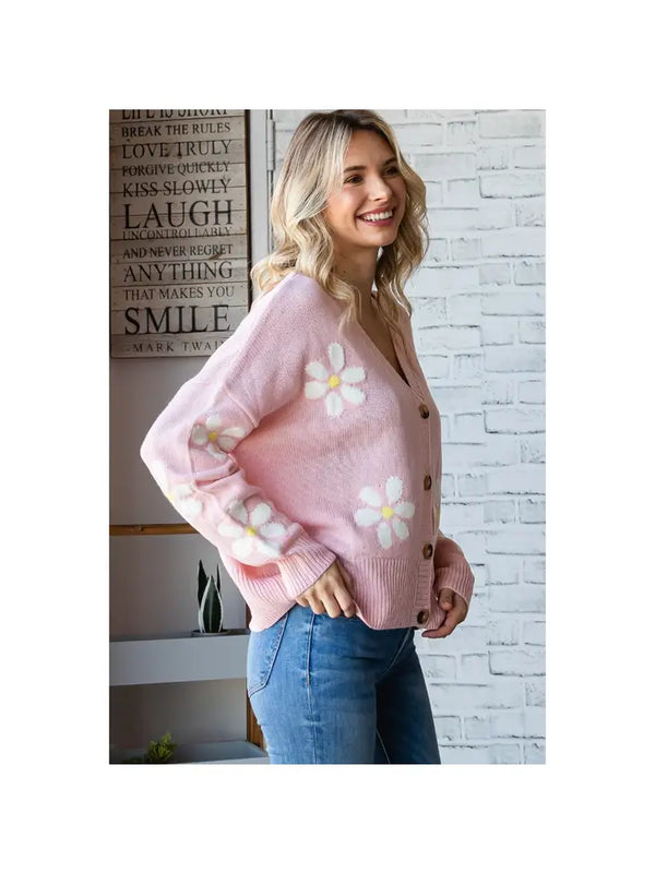Daisy Front Button Cardigan - 2 Colors