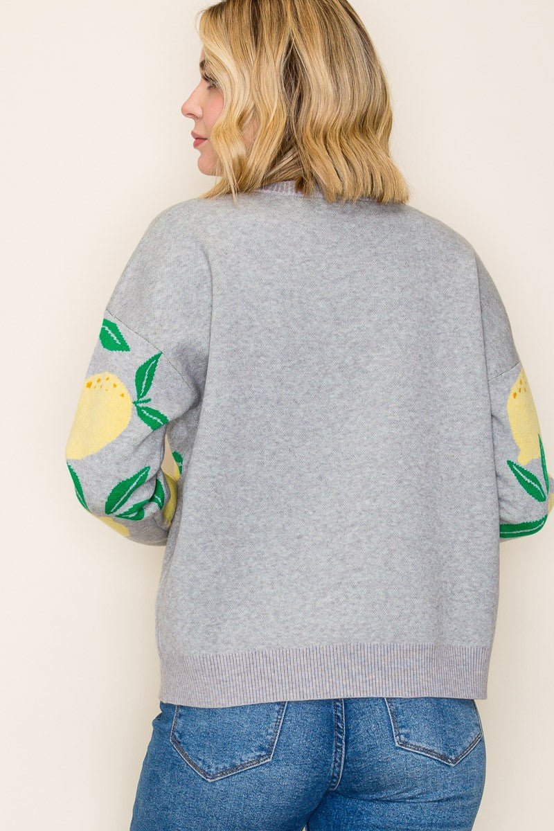 Lemon Pattern Sweater - Blush & Cactus