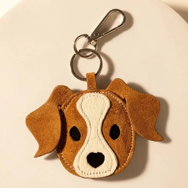Ranch Pup Charm Keychain in Rawhide Tan Mix - Blush & Cactus