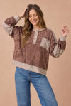 Paisley Patchwork French Terry Pullover Top