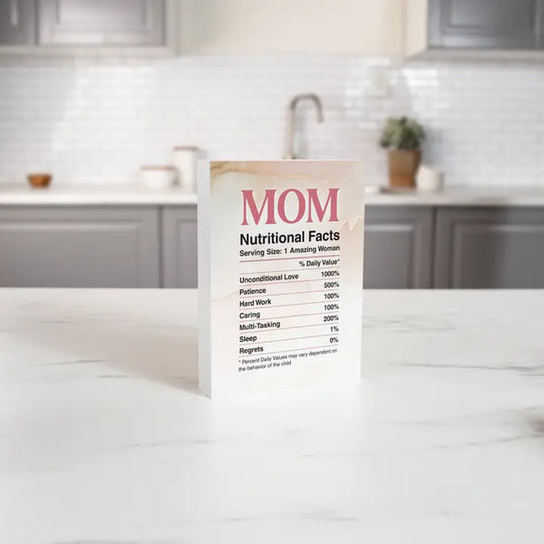 Mom Nutritional Facts Word Block