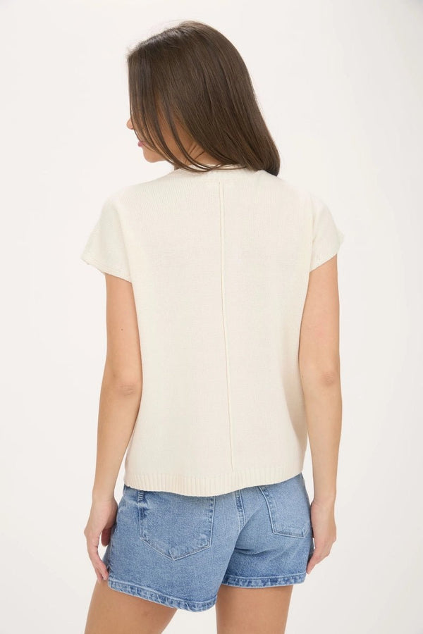 Mimosa Please Short Sleeve Pullover Sweater - Blush & Cactus