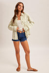 Desert Cactus Stripe Button Up Shirt - Blush & Cactus