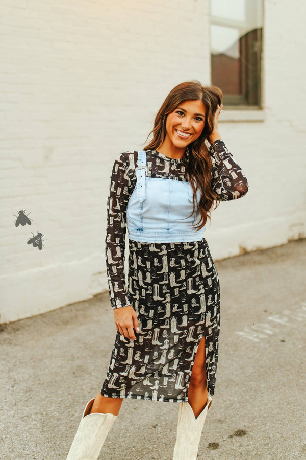 WE BE SCOOTIN' MESH Mesh Dress - Blush & Cactus