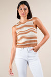Very J Multi Color Stripe Knit Crop Sweater Top