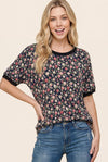 Flroal Printed Jersey Top