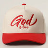 God Is Love Embroidery Two - Tone Trucker Hat - Blush & Cactus