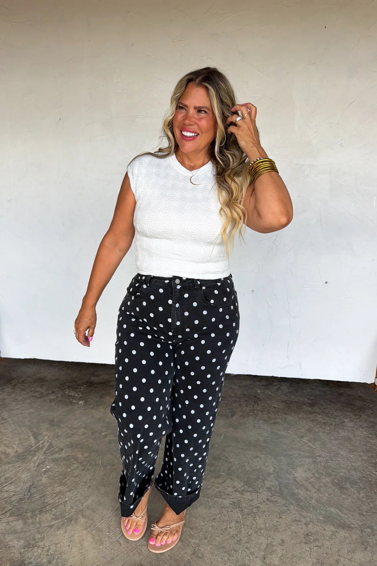 Hocus Pocus Dot Jeans - Blush & Cactus
