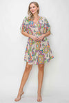 Sale Paisley Drawstring Sleeve Jersey Dress