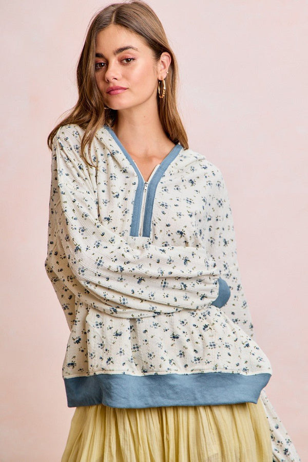 Little Bloom Hoodie - Blush & Cactus