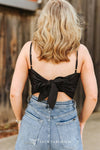 Black Western Howdy Printed Spaghetti Strap Peak Top - Blush & Cactus