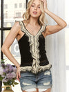 Sleeveless Ruffle Romantic Knit Top
