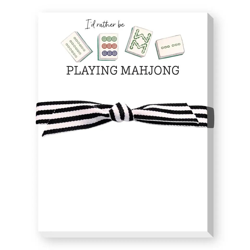 I'd Rather Be Playing Mahjong Mini Notepad - Blush & Cactus