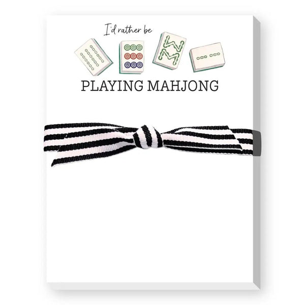 I'd Rather Be Playing Mahjong Mini Notepad - Blush & Cactus