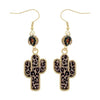 Western Leopard Cactus Oval Earrings