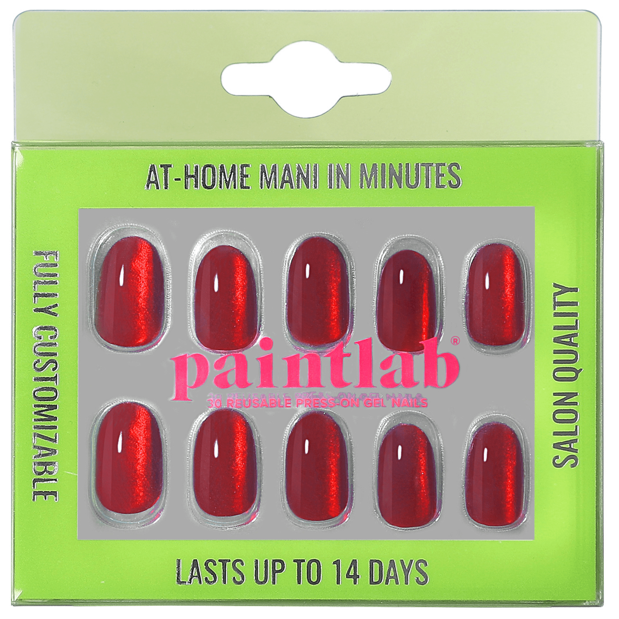 PaintLab Red Ruby Press - On Nails - Blush & Cactus
