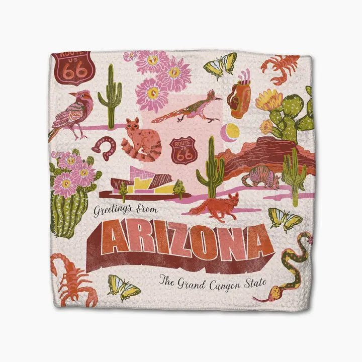 Greetings from Arizona Dishcloth Set - Blush & Cactus