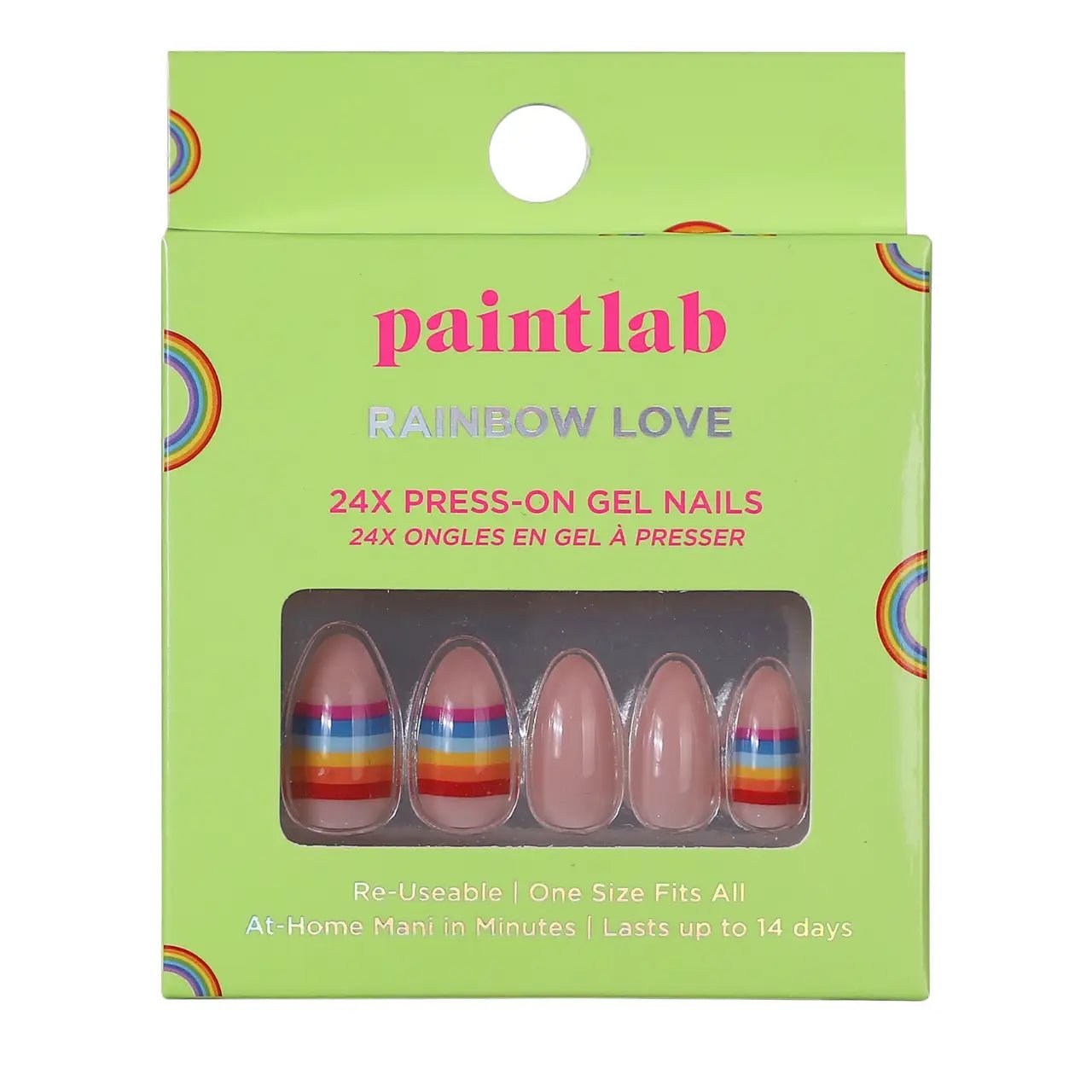 Paint Lab Rainbow Love Press - On Nails - Blush & Cactus