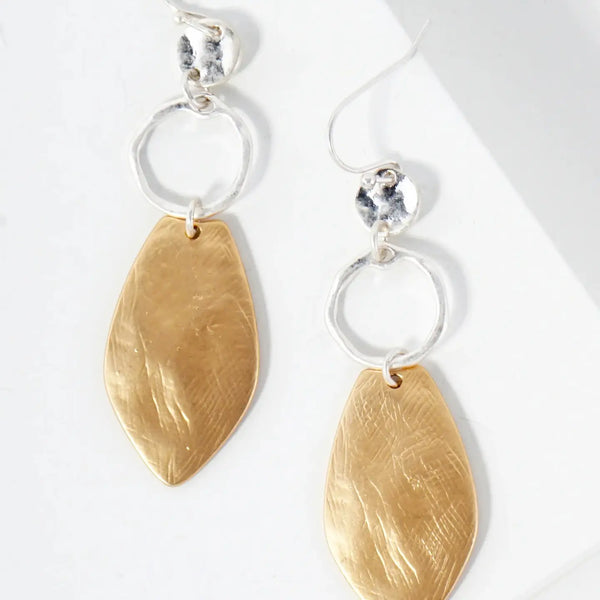 Hand - Molded Metal Geometric Dangle Drop Earrings - Blush & Cactus