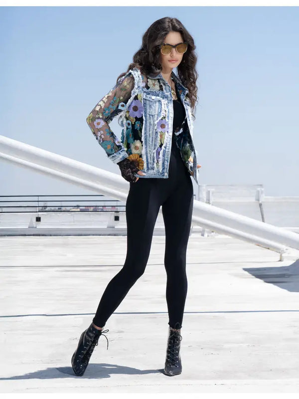 Floral Fantasy Embroidered Denim Jacket