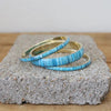 Turquoise Inlay Gold Bangle Set - Blush & Cactus