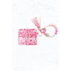 Silicone Bead Bracelet with Card Holder Keychain