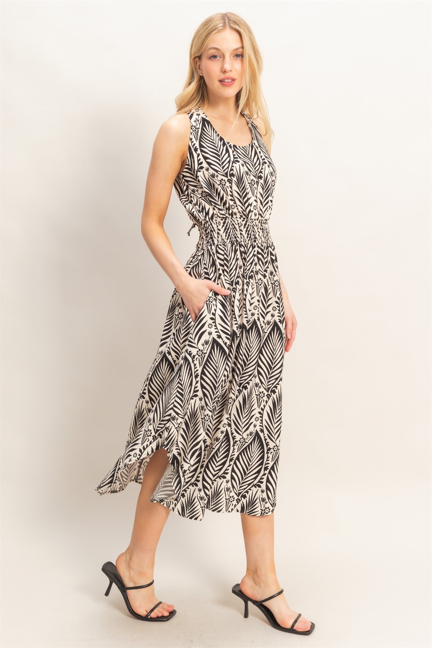 Sleeveless Smocked Waist Dress