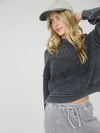 Washed Mock Neck Long Sleeve Knit Pullover Sweater - Blush & Cactus