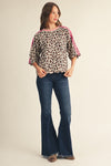 Scallop Edge Detail Casual Leopard Top