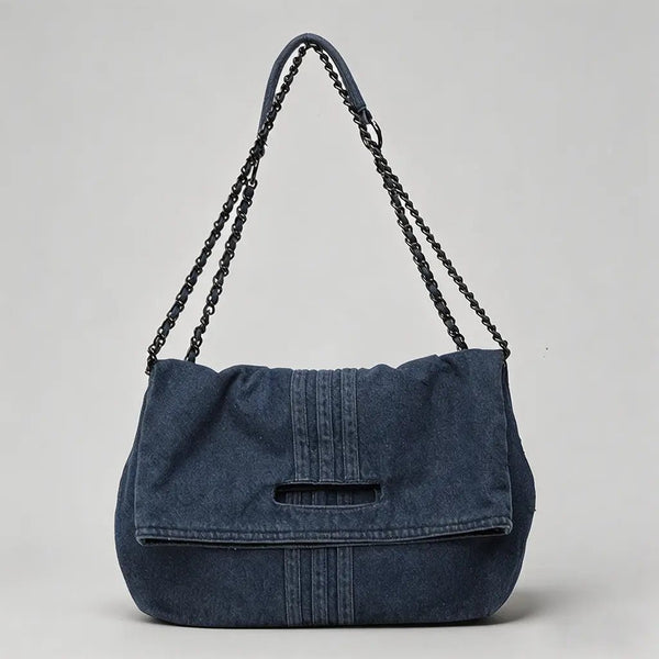 Black Or Blue Custom Denim Tote Bag- 5 patches - Blush & Cactus