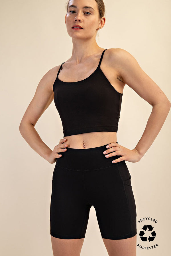 6 Inch Biker Shorts With Side Pockets