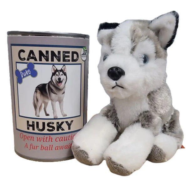 Canned Husky | Stuffed Animal Dog Plush W/Jokes Unique Gift