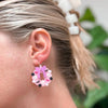 Pink Halloween Wreath Dangle Earrings - Blush & Cactus