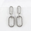Crystal - Pave Oval Link Chain Drop Earrings - Blush & Cactus