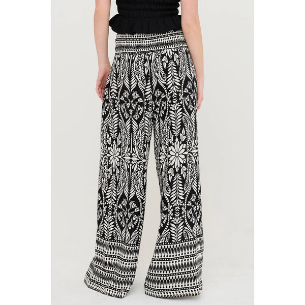 Smocked Waist Floral Pants