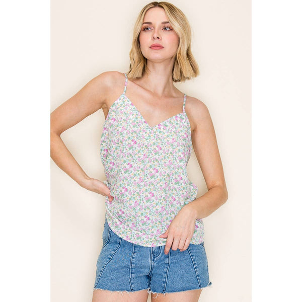 Garden Party Cami Tank - Blush & Cactus